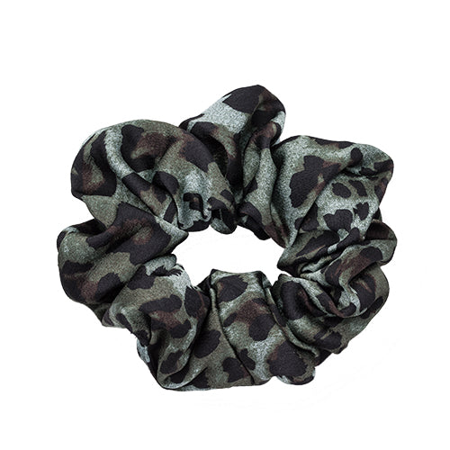 Scrunchie, leopardgrå/grøn