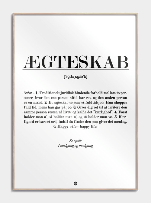 Ægteskabsdefinitionsplakat, S (30x42, A3)