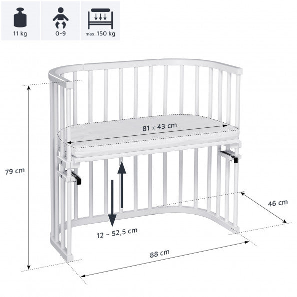 Babybay Original Co-sleeper sengekant - Hvid