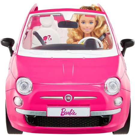 Barbie Fiat 500 med dukke - Pink