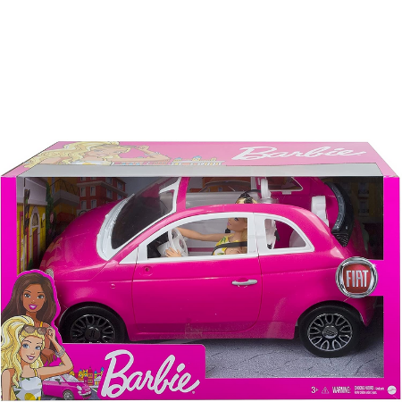 Barbie Fiat 500 med dukke - Pink