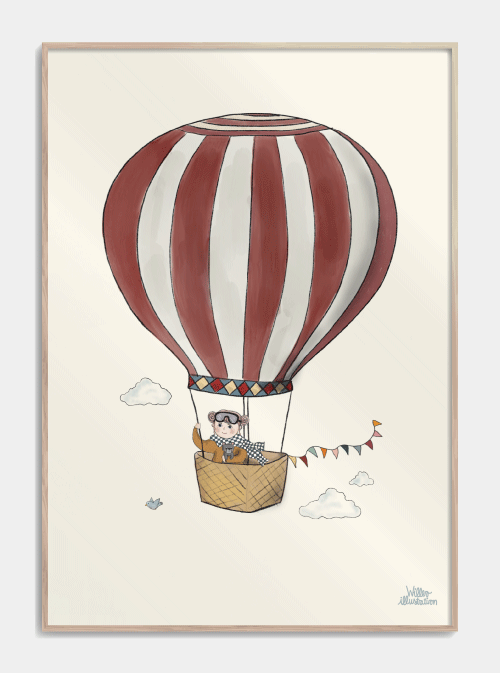 Smuk ballon børneplakat, M (50x70, B2)