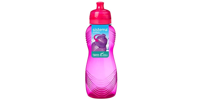 Drikkeflaske med bølgemønster - Pink (600 ml)