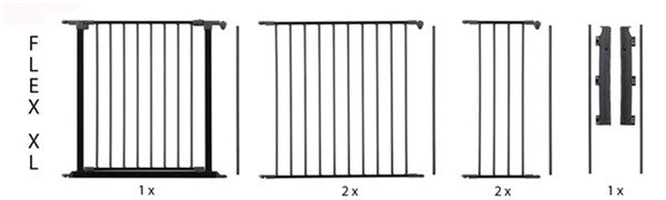 Sikkerhedsgitter, Flex XL - sort