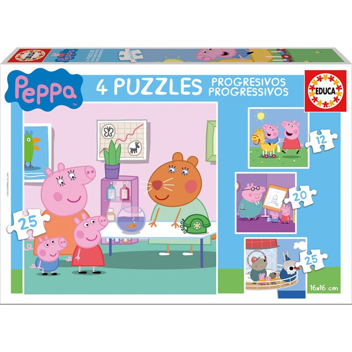 Peppa Pig puslespil, 4 stk.