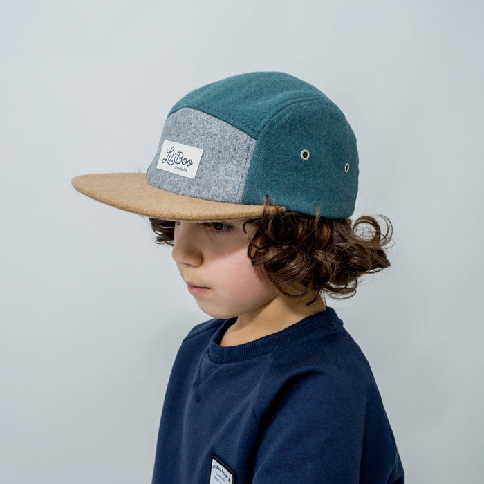 Kasket, blokuld 5-panel - Grøn (str. M, 1,5-3 år)