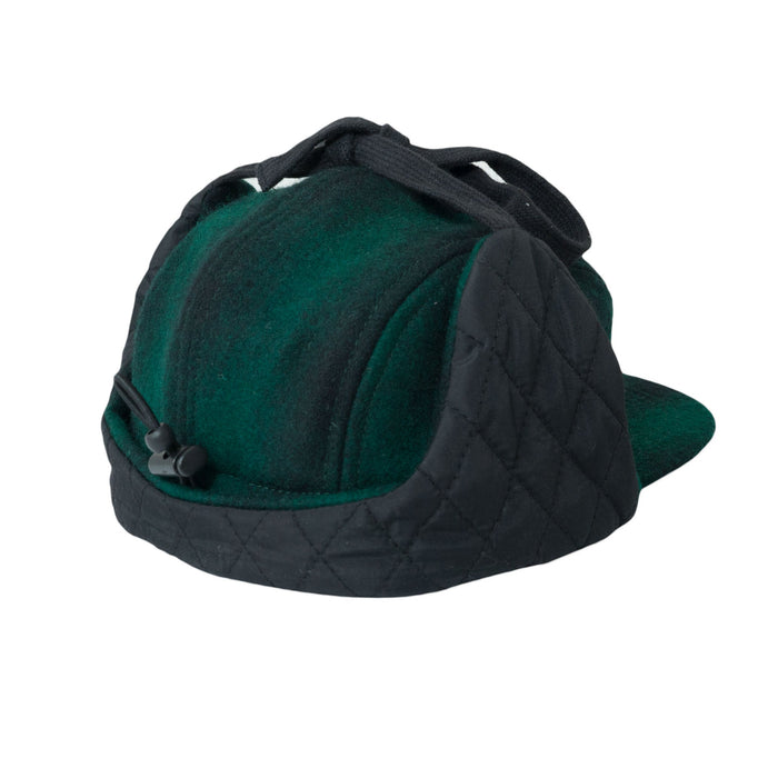 Kasket, Uld 5-panel med ører - Grøn / Sort (Størrelse L, 4-7 år)