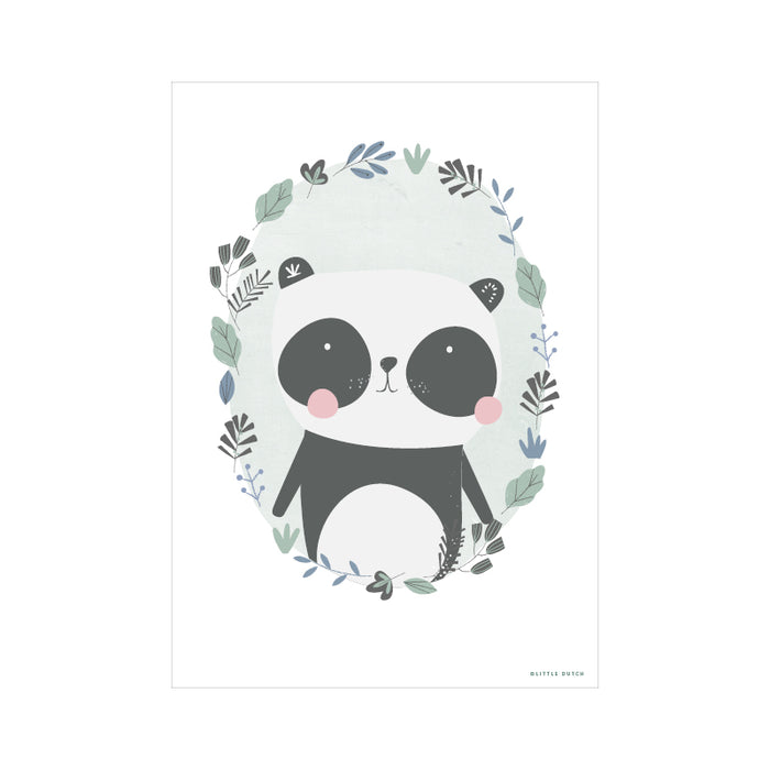 Plakat, panda mint/hvid (A3)