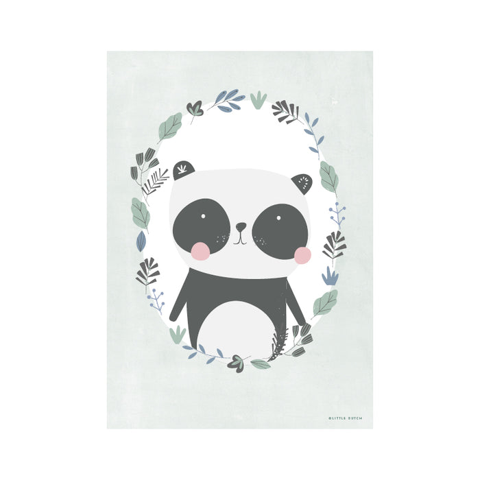 Plakat, panda mint/hvid (A3)