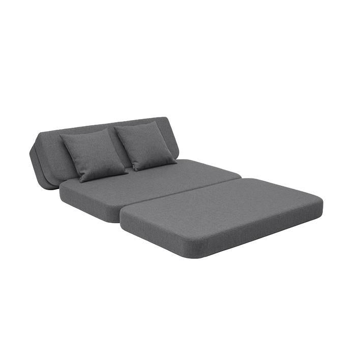 Vikbar sofa gråblå