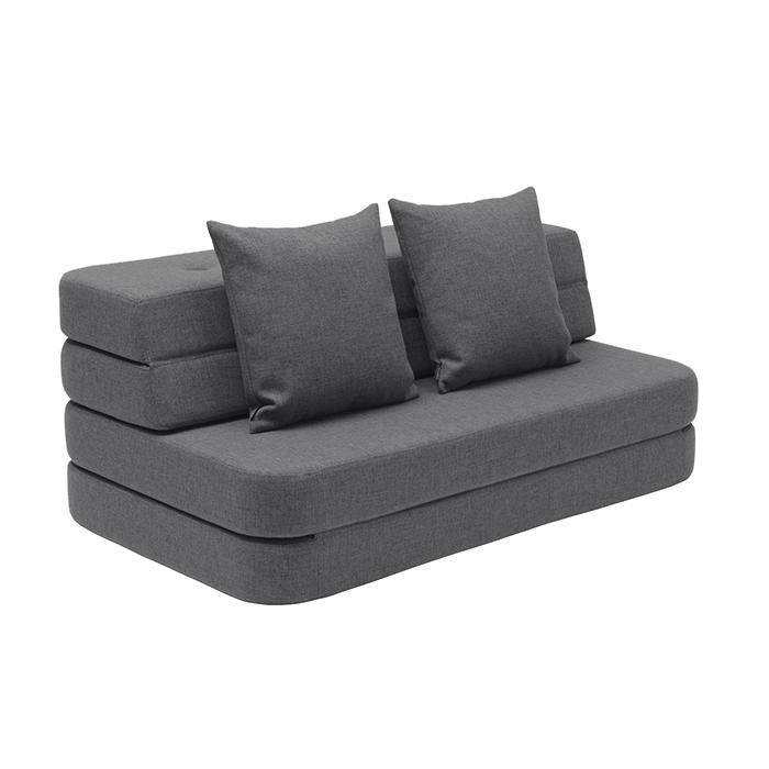 Vikbar sofa gråblå