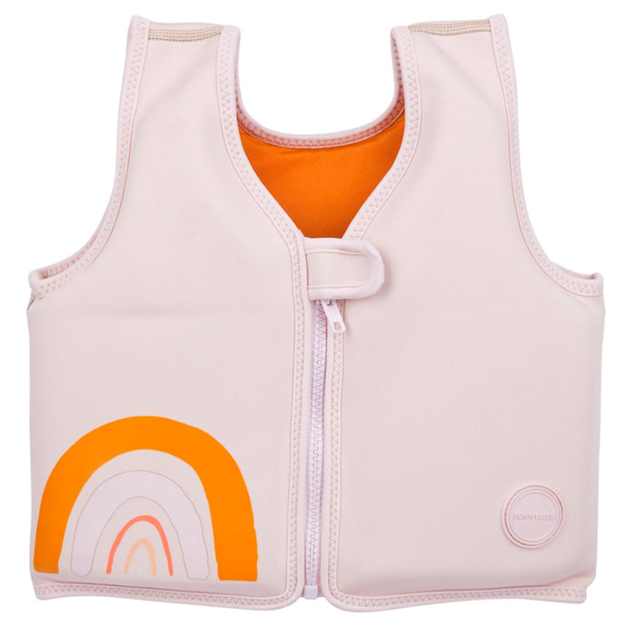 Redningsvest, ørkenpalmer - Powder pink (2-3 år)