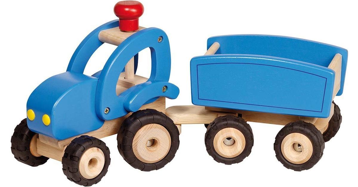 Traktor med trailer - blå