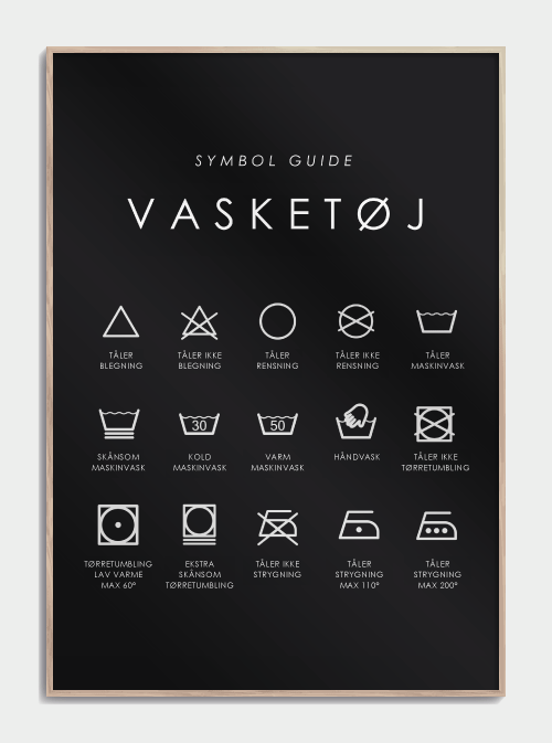 Vaskeguideplakat - Symbolguide, M (50x70, B2)